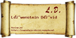Löwenstein Dávid névjegykártya